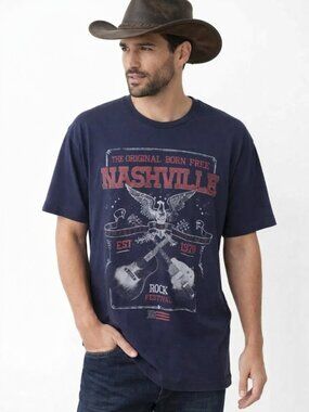 The 50‑50 Men’s Nashville Rock Festival 1978 Born Free CrewNeck T-Shirt Black XL